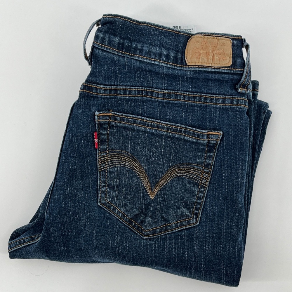 Levi's. 512 Perfectly Slimming Straight Leg Jeans, Women, 8S, Dark Wash, P15-457